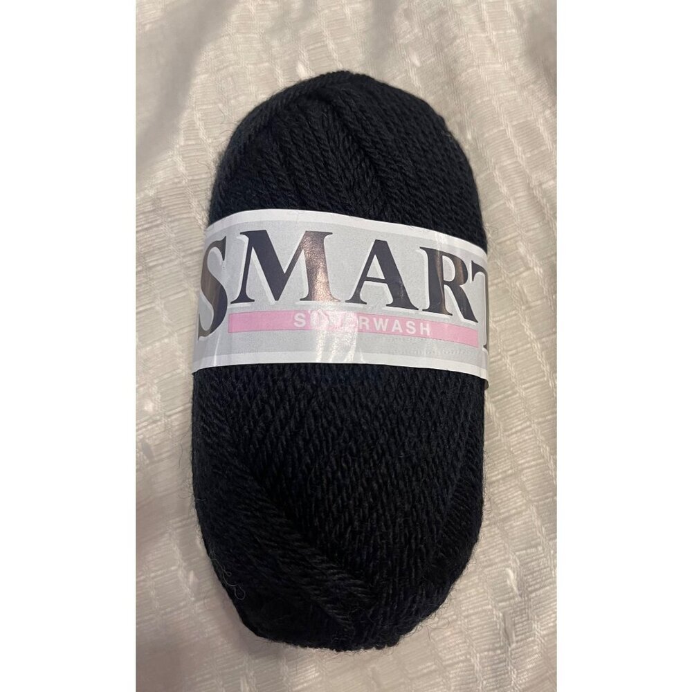 1 Skein Sandnes Garn Smart Superwash Wool Yarn DK Wt. 1099 3209 Black 1.76 oz